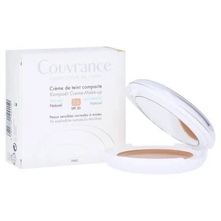 Compact foundation for sensitive normal-combination skin SPF 30 Couvrance, Shade 02 Naturel, 10 g, Avene