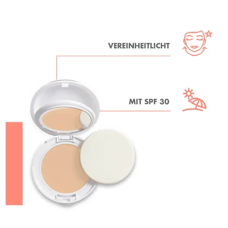 Compact foundation for sensitive normal-combination skin SPF 30 Couvrance, Shade 02 Naturel, 10 g, Avene