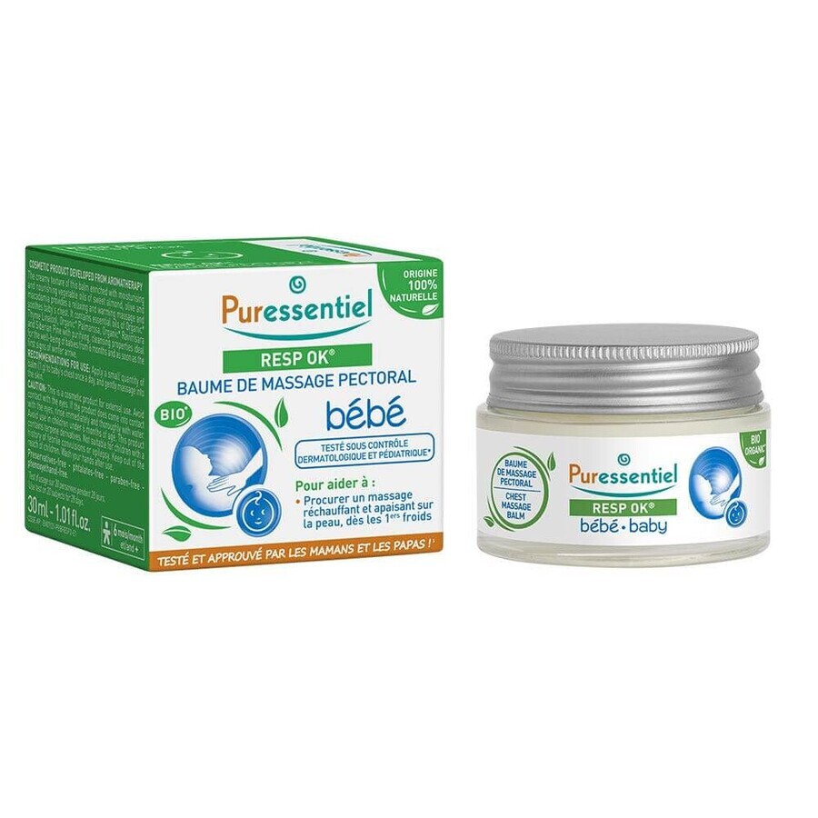 Comprar Puressentiel Resp Ok® Bálsamo de masaje para el pecho del bebé Bio 30ml Puressentiel Resp Ok® Bálsamo de masaje para el pecho del bebé Bio 30ml
