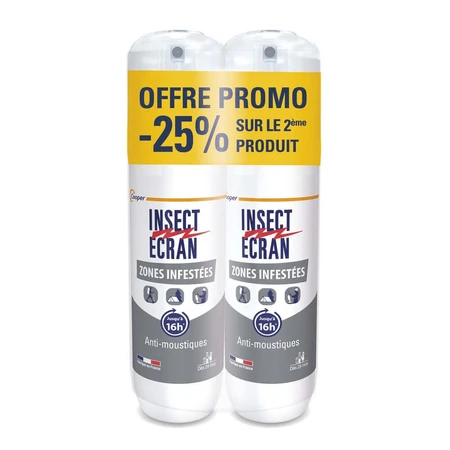 Insect Ecran Skin Repelente de Mosquitos para zonas infestadas adultos y niños 2x100ml