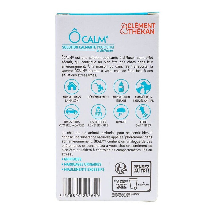 Clement-Thekan Ôcalm Solución Calmante para Gatos 1 frasco recargable 48 ml
