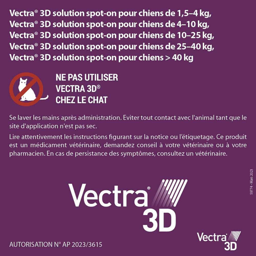 Ceva Vectra Spot-on Solución para Perros >25-40kg 3 pipetas