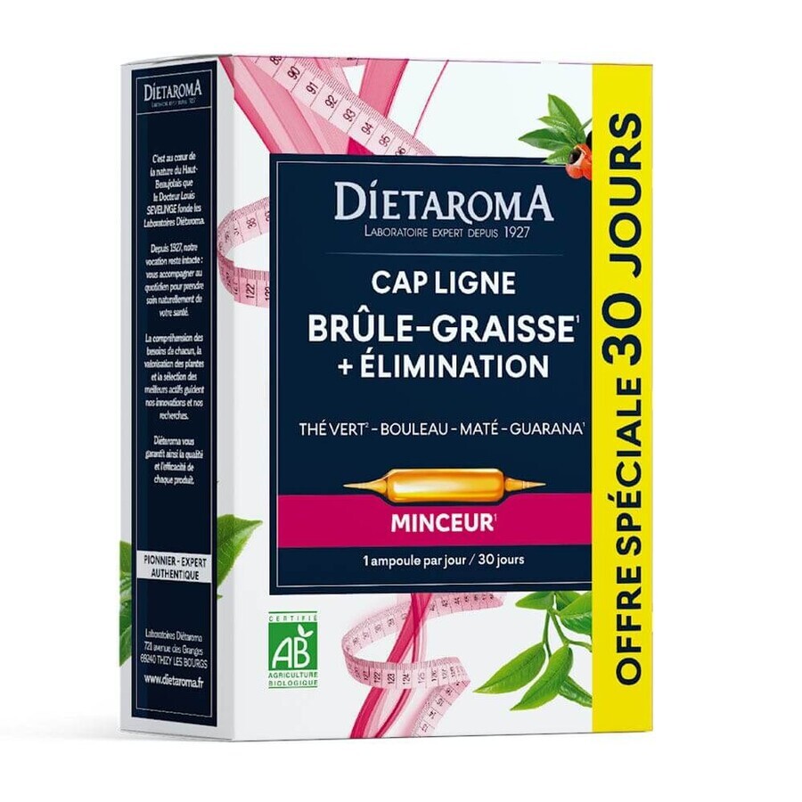 Quemador de Grasa Dietaroma Cap Ligne + Eliminación 30 Ampollas