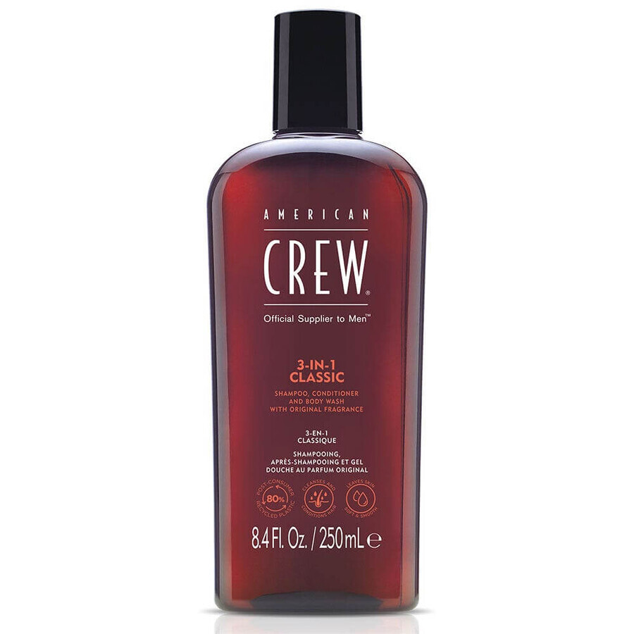 Boutique American Crew Shampooing 3 en 1 Classique 250ml American Crew Shampooing 3 en 1 Classique 250ml