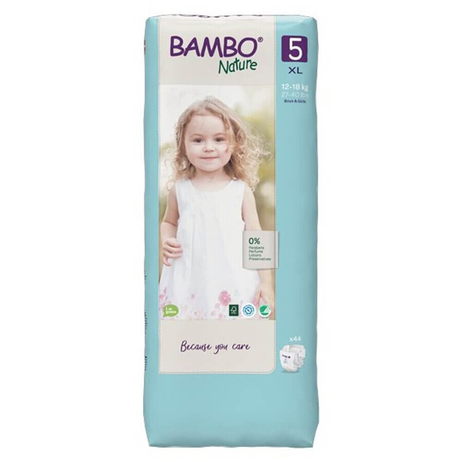Buy Bambo Nature Diapers Xl-S size 5 from 14 to 18 kg x44 Bambo Nature Diapers Xl-S size 5 from 14 to 18 kg x44