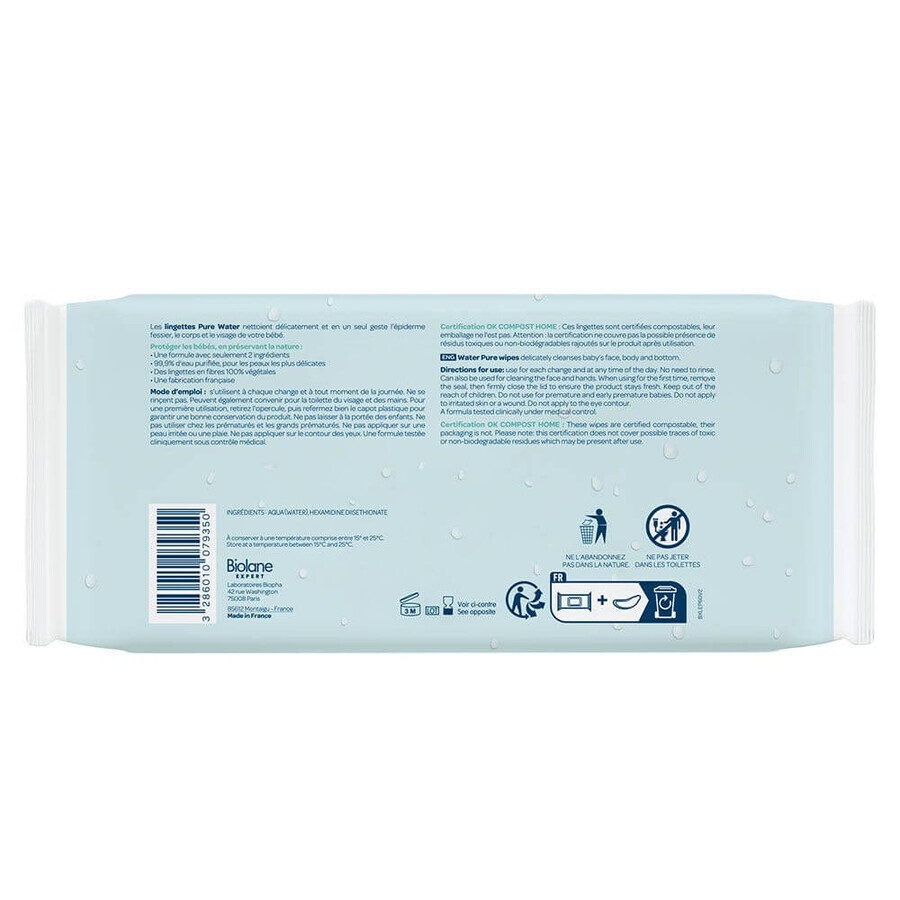 Biolane Expert Puur Water Doekjes 3x60 Biolane Expert Puur Water Doekjes 3x60