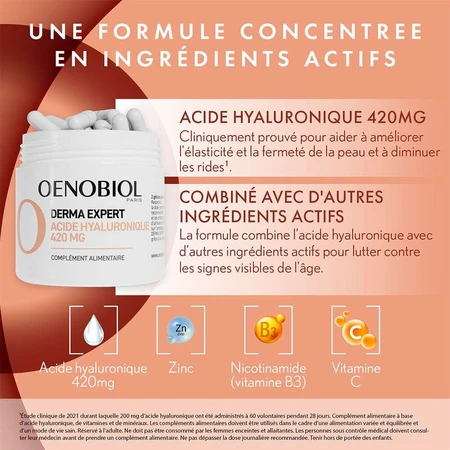 Oenobiol Derma Expert Hyaluronzuur Ouderdomsrimpels Stevigheid 60 capsules