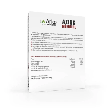 Arkopharma Azinc Memory 30 capsules