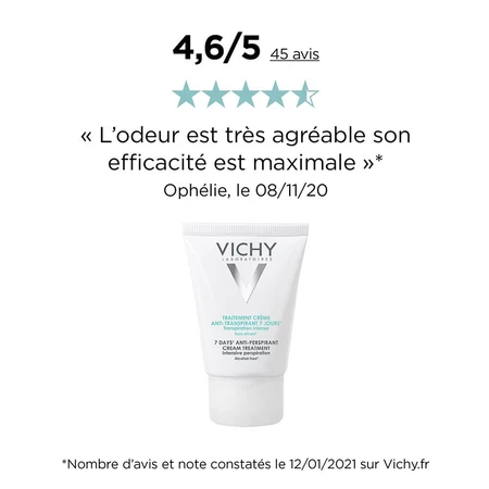 Vichy Deodorant Behandeling Antitranspirant Crème 7 dagen 30ml