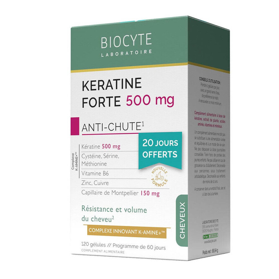 Biocyte Hair 500 mg Pack of Keratin Forte 120 Gelule