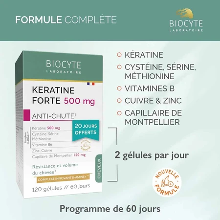 Biocyte Haar 500 mg Pak Keratine Sterk 120 Gelule