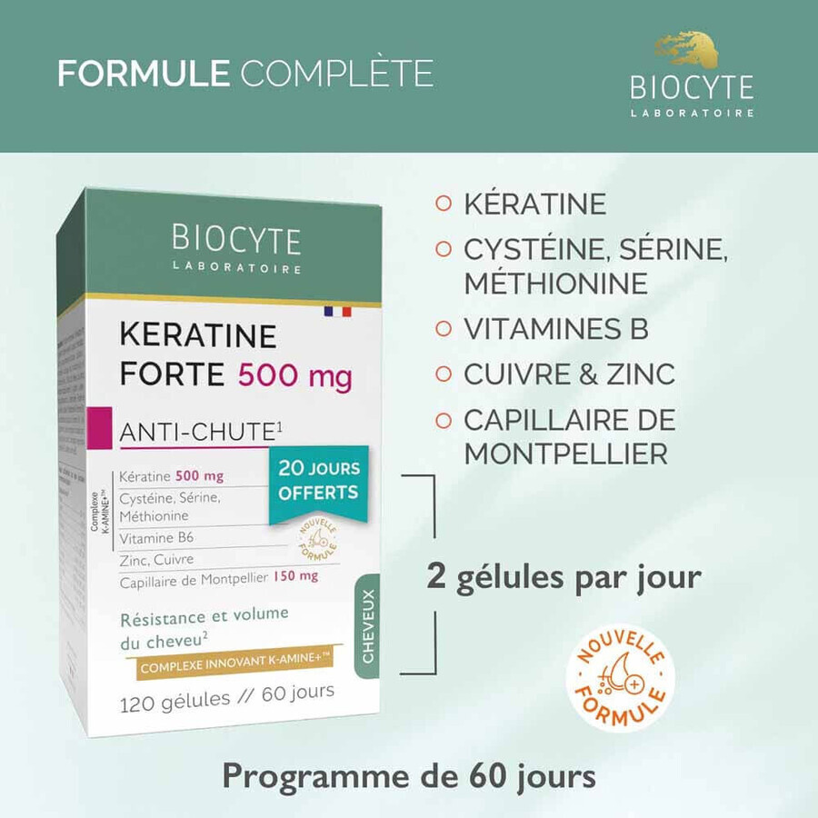 Biocyte Hair 500 mg Pack of Keratin Forte 120 Gelule
