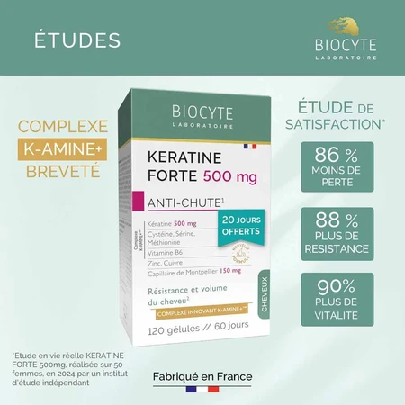 Biocyte Haar 500 mg Pak Keratine Sterk 120 Gelule