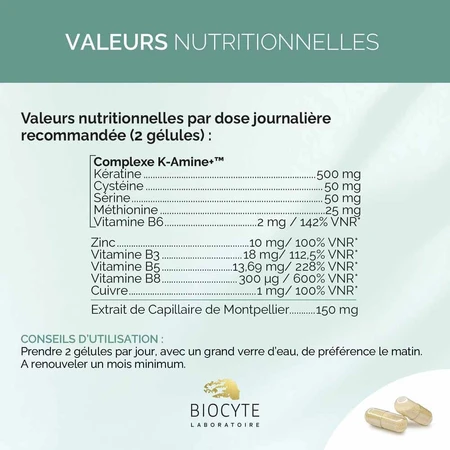 Biocyte Haar 500 mg Pak Keratine Sterk 120 Gelule