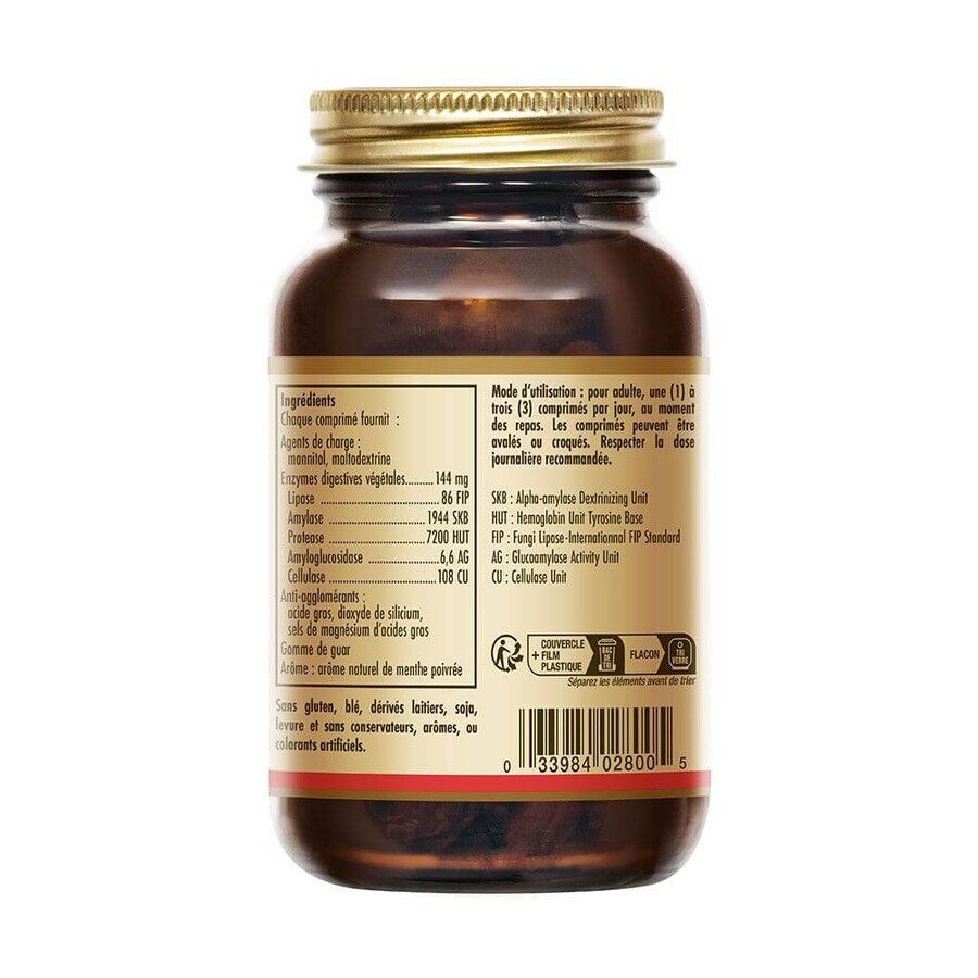 Solgar Vegetarian Digestive Enzymes Digestion Transit 50 Tablets