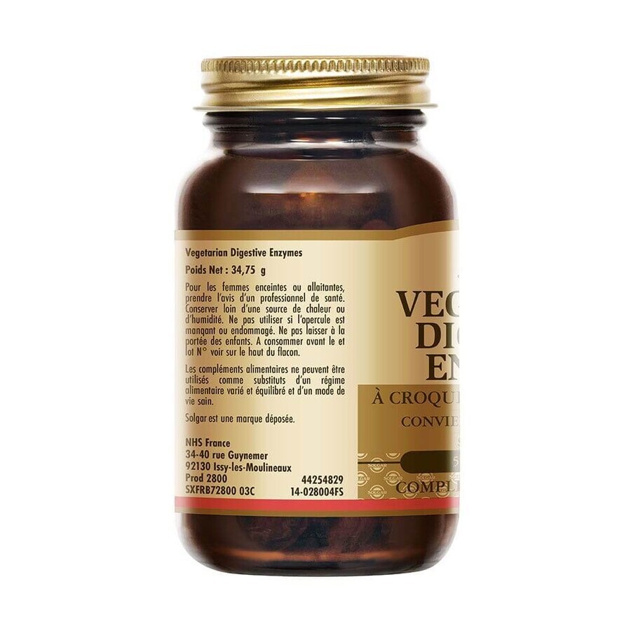 Solgar Vegetarian Digestive Enzymes Digestion Transit 50 Tablets