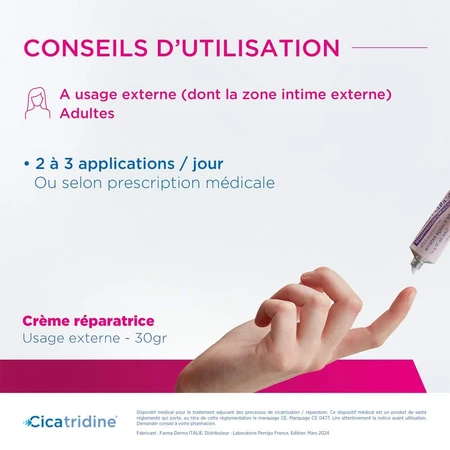 Cicatridine Crème Cicatrisante A l'Acide Hyaluronique 30g