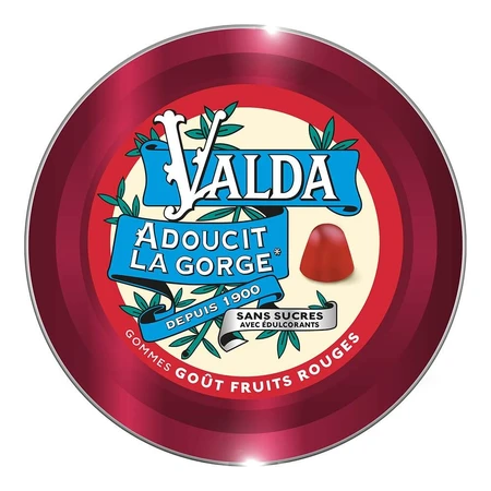 Valda Gommes Sans Sucres Fruits Rouges 140g