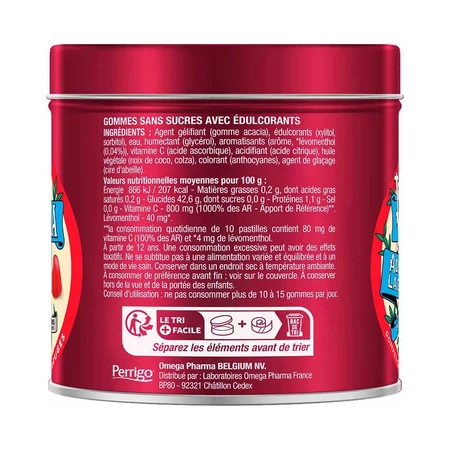 Valda Gommes Sans Sucres Fruits Rouges 140g
