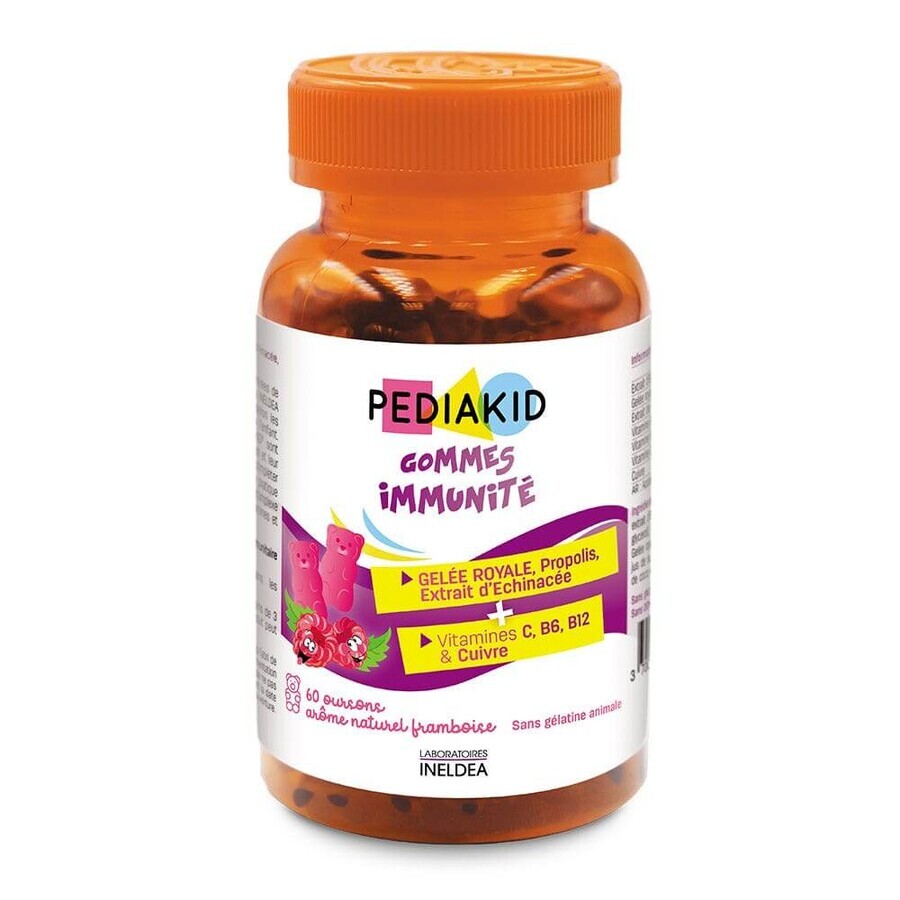 Pediakid Gommes Immunite Gout Framboise 60 Oursons