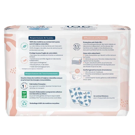 Biolane Naturals X28 Ecological diapers size 2 Pas de fuite x28