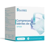 Soineo Sterile 8-lagige Mullbinden 10x10cm x50 Beutel à 2 Stück