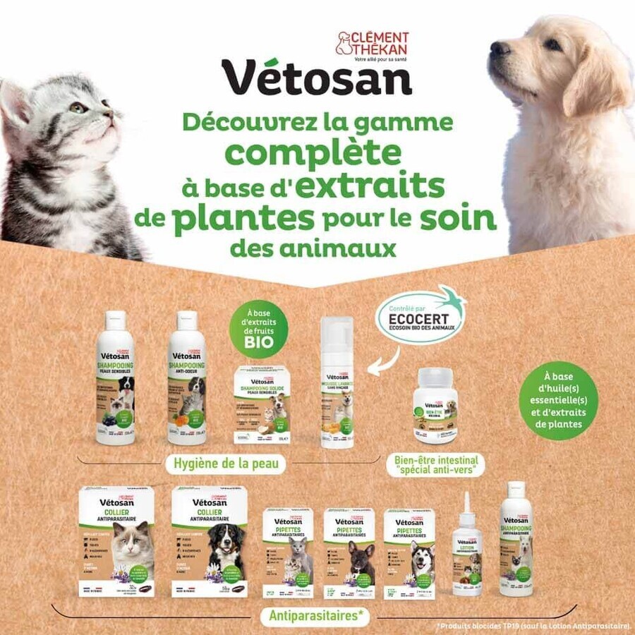 Clement-Thekan Vétosan Anti-Vers Chien et Chat 60 comprimés