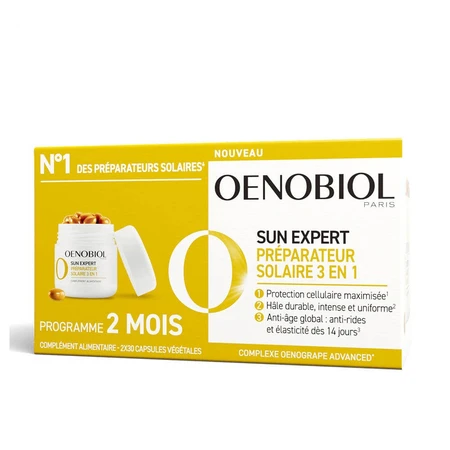 Oenobiol Sun Expert Préparateur Solaire 3en1 Triple acción 2x30 cápsulas