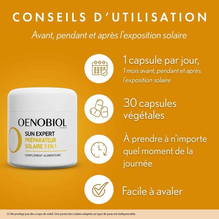 Oenobiol Sun Expert Préparateur Solaire 3en1 Triple acción 2x30 cápsulas Oenobiol Sun Expert Préparateur Solaire 3en1 Triple acción 2x30 cápsulas