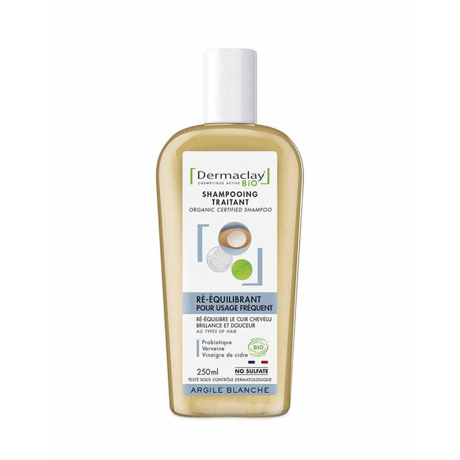 Dermaclay Shampoing BIO Probiotique pour Usage Fréquent Argilla Blanc 250ml