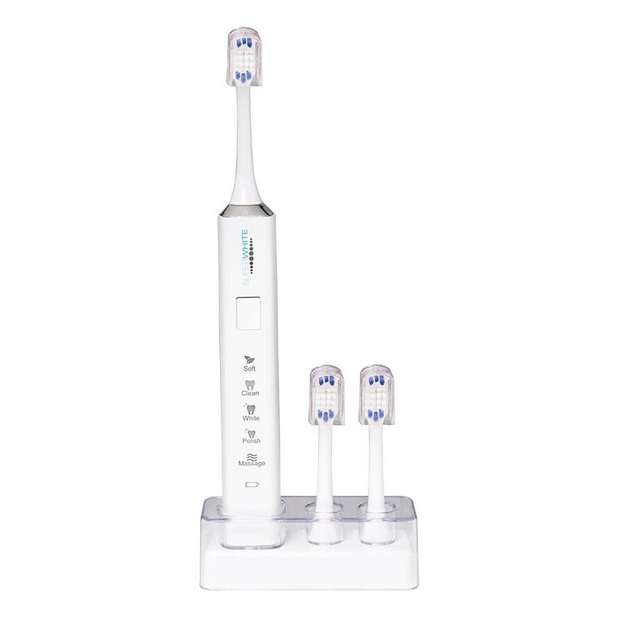 Periuță de dinți sonică moale Superwhite White + 3 capete de periere