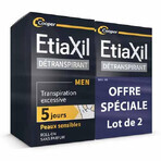 Etiaxil Detranspirant Déodorant Roll-on Aisselles Homme Peaux Sensibles 2x15ml Etiaxil Detranspirant Déodorant Roll-on Aisselles Homme Peaux Sensibles 2x15ml