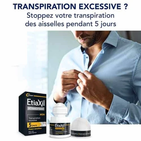 Etiaxil Detraspirant Roll-on Oksels Mannen Gevoelige Huid 2x15ml