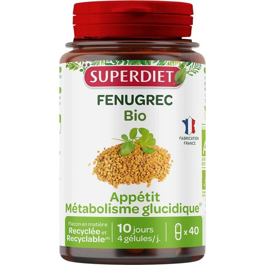 Superdiet Organic Fenugreek 40 capsules