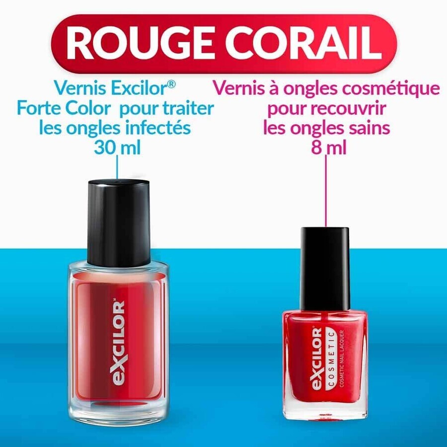 Excilor Trattamento dei funghi delle unghie Colorazione Forte Rosso Corallo 30ml