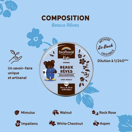 Biofloral Kids Beaux Rêves Entspannungsgummis Bio 45g