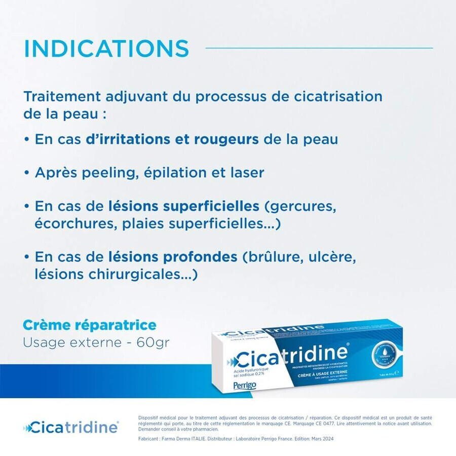 Cicatridine Creme Reparatrice Et Hydratante Pour Cicatrisation 60g