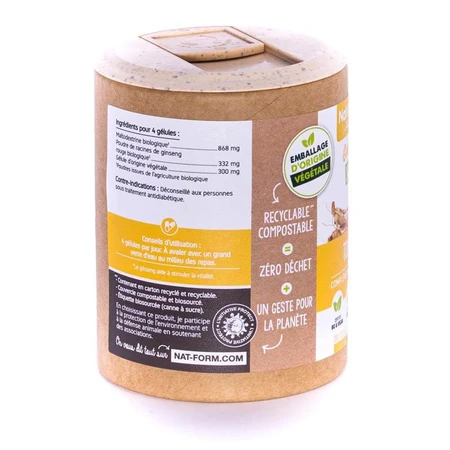 Nat&Form Organic Ginseng 200 Capsules