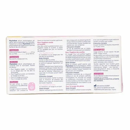 Gilbert Physiological Serum 40x5ml Monodose 40 Unidoses de 5ml