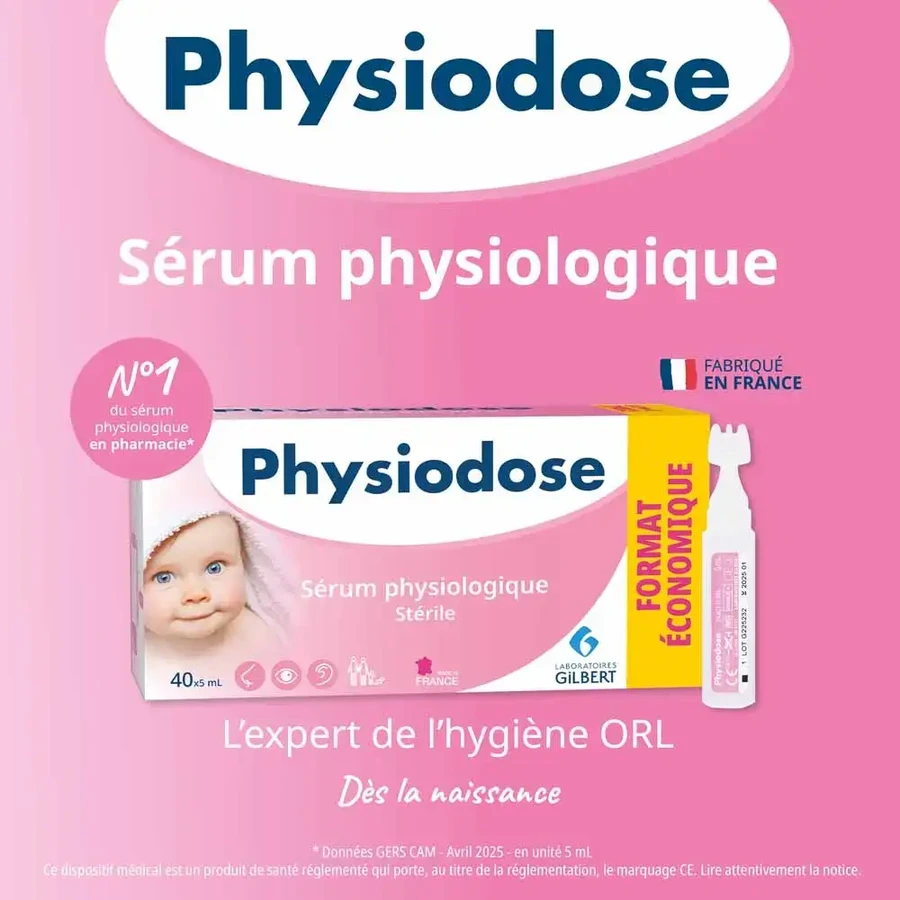 Gilbert Physiological Serum 40x5ml Monodose 40 Unidoses de 5ml