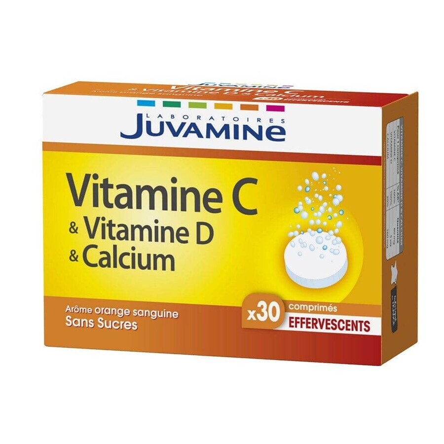 Juvamine Fizz Vitamins C + D and Calcium 30 Effervescent Tablets