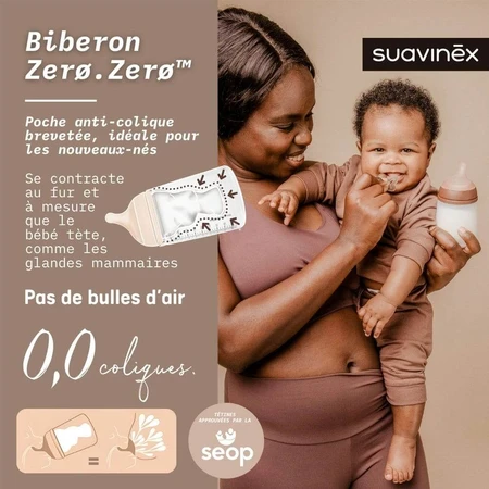 Suavinex Zero Zero Biberon Anti-Colique Débit Lent 180ml