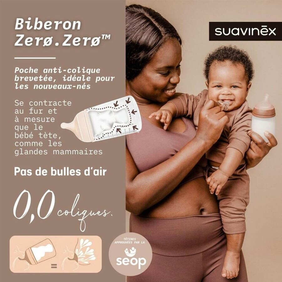 Suavinex Zero Anti-Colique Baby Bottle Débit Lent 270ml Suavinex Zero Anti-Colique Baby Bottle Débit Lent 270ml