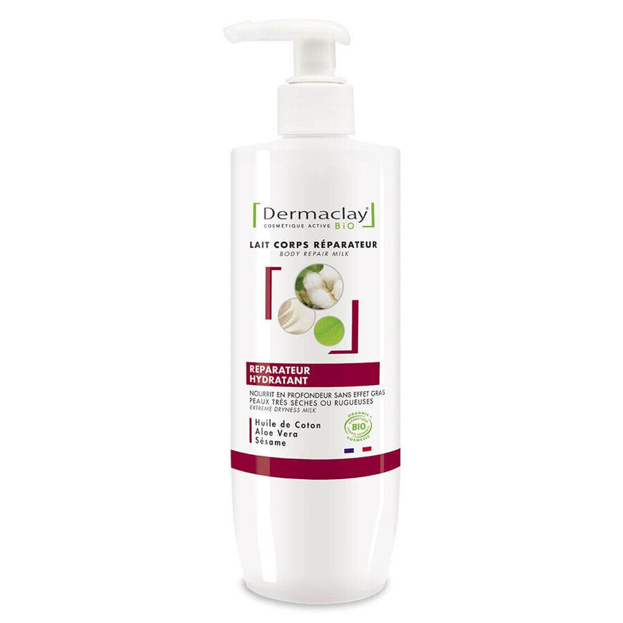Dermaclay Bio-Feuchtigkeitspflege und reparierende Körperlotion für sehr trockene Haut 400 ml