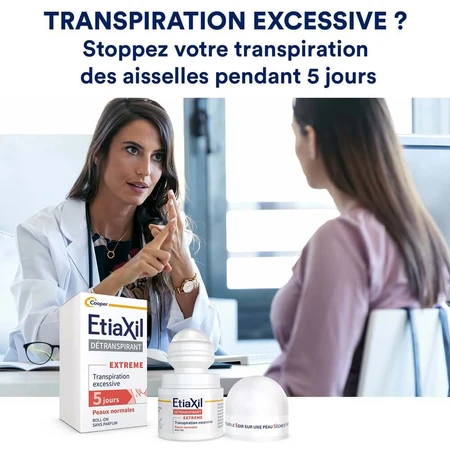Etiaxil Detranspirant Déodorant Extrême Roll-On Traitement Transpiration Excessive Peaux Normales 15ml