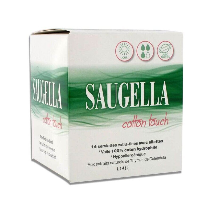 Saugella CottonTouch 14 Daagse Tampons met vleugels x14