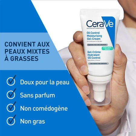 Cerave Gel-Crème Hydratant Oil Control Peaux Mixtes à Grasses 52ml