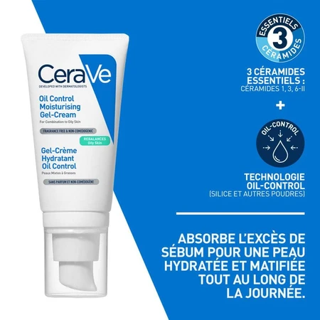 Cerave Gel-Crème Hydratant Oil Control Peaux Mixtes à Grasses 52ml