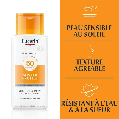 Eucerin Sun Protection Creme-gel Spf50 Leb Protect Visage Et Corps 150ml