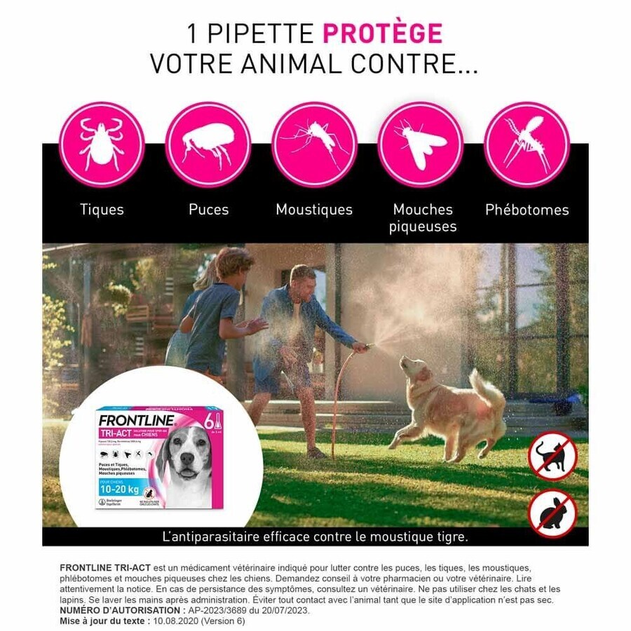 Frontline Tri-act Spot-on Cane 10-20kg 6 pipette da 1 ml